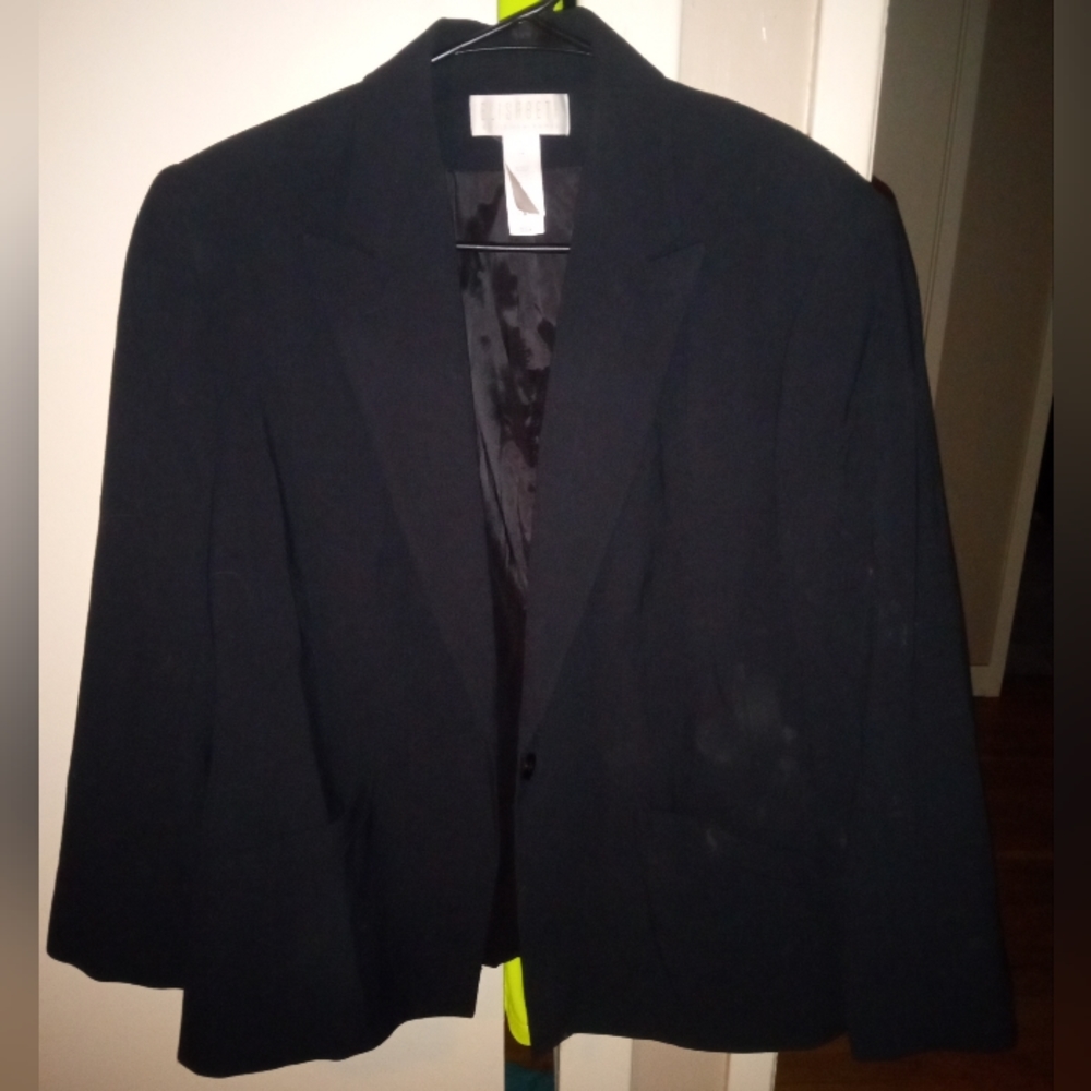 BLACK LIZ CLAIBORNE SUIT JACKET/BLAZER SIZE 14